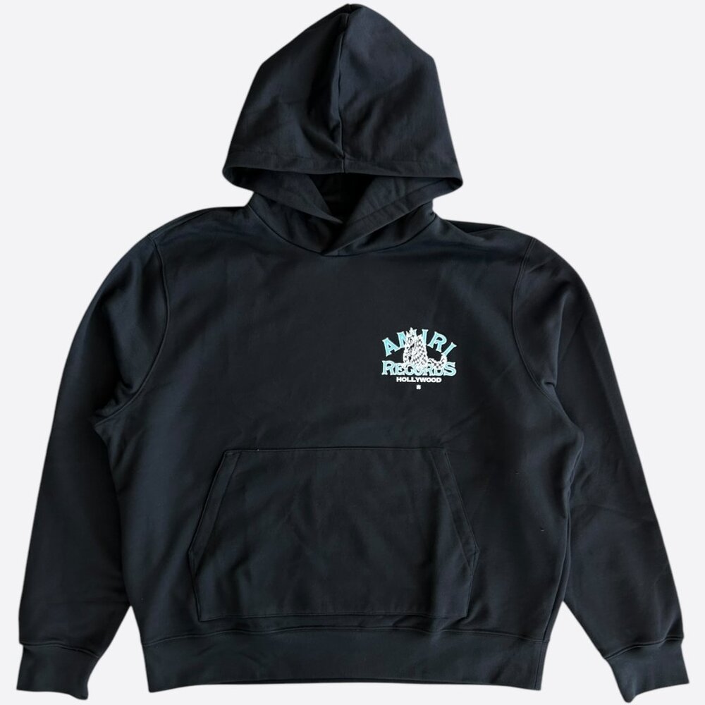 Amiri Black & Blue Records Logo Hoodie